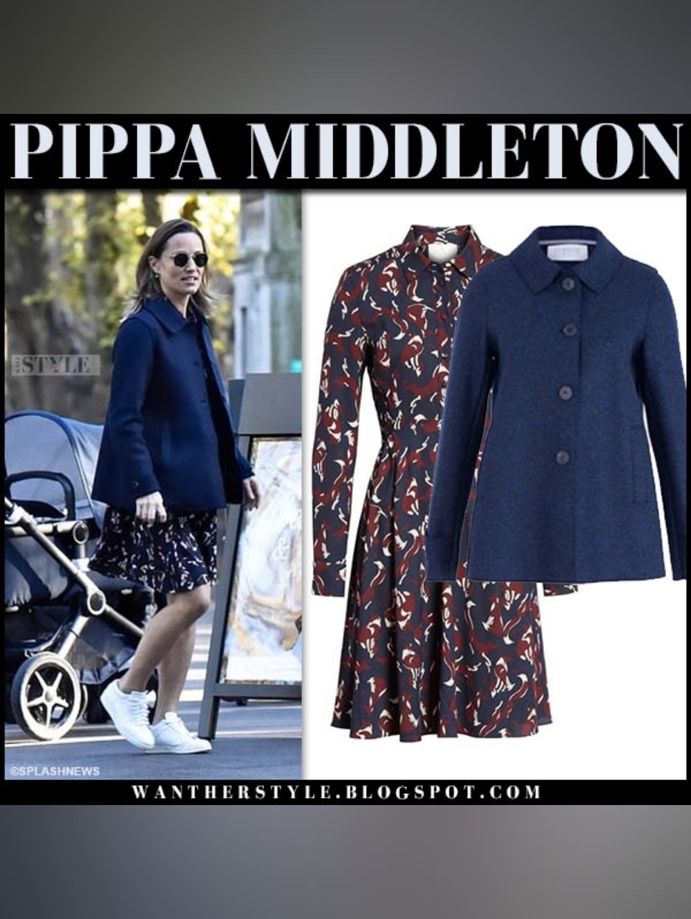 Kate Spade So Foxy Foxes Smocked A-line Long Sleeve Dress ASO Pippa Middleton